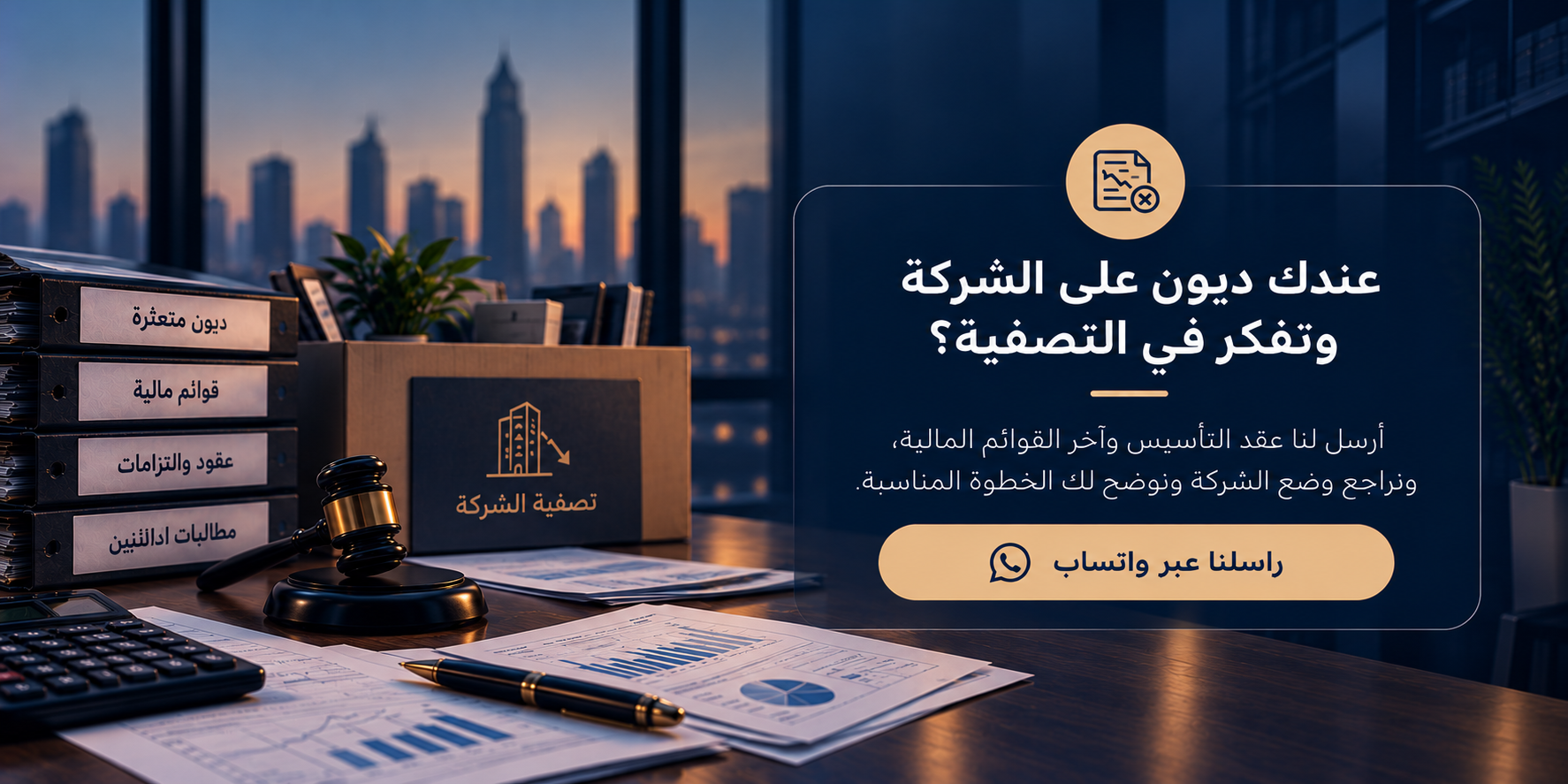 تصفية الشركة بعد تراكم الديون عليها 